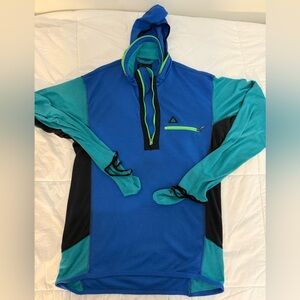 Vintage Nike ACG Thermax 1/4 Zip Hooded Pullover Top Made In USA Trail Run Hike